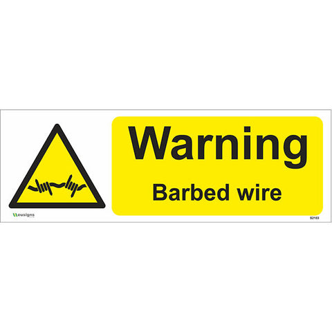 Warning Barbed  Wire Sign - Safety Signs & Stickers | Borehamwood Signs